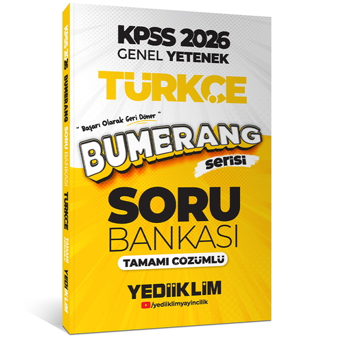 KPSS Genel Yetenek Bumerang Türkçe Soru Bankası Yediiklim Yayınları 2026