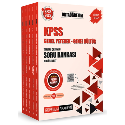 KPSS Ortaöğretim Soru Bankası Modüler Set Genel Yetenek Genel Kültür Pegem Akademi Yayınları 2026