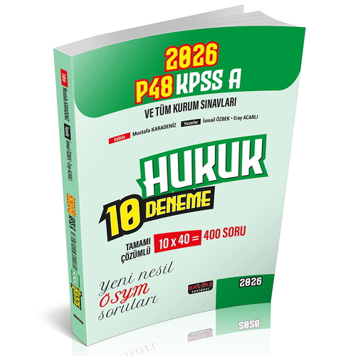 P48 KPSS A Grubu Hukuk 10 Deneme Tamamı Çözümlü Savaş Yayınları 2026