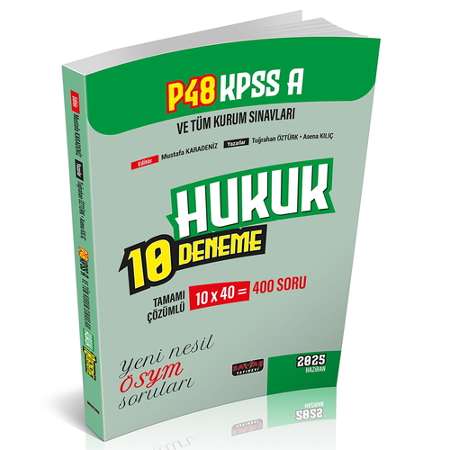 P48 KPSS A Grubu Hukuk 10 Deneme Tamamı Çözümlü Savaş Yayınları 2025