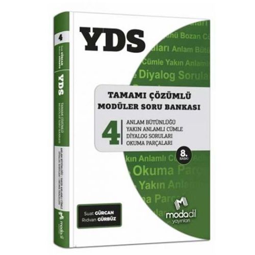 YDS Tamamı Çözümlü Soru Bankası Serisi 4 Tüm Gramer Konuları Modadil Yayınları