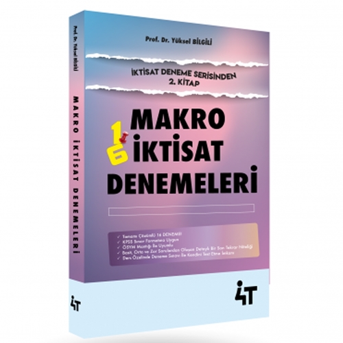 KPSS A Grubu Makro İktisat 16 lı Denemeleri 4T Yayınları 2022