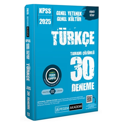 KPSS Genel Kültür Genel Yetenek Türkçe 30 Deneme Pegem Akademi Yayınları 2025