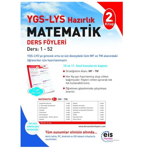 YGS - LYS Matematik 2. Kitap Ders Anlatım Föyleri EİS Yayınları