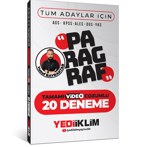 AGS KPSS ALES DGS YKS Tüm Adaylar İçin Paragraf 20 Deneme Yediiklim Yayınları