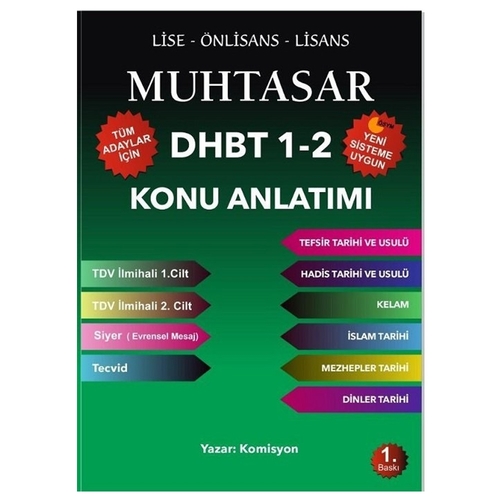DHBT-1-2 Muhtasar Tüm Adaylar Konu Anlatımlı Hazırlık Kitabı Muhammed Fatih 2020