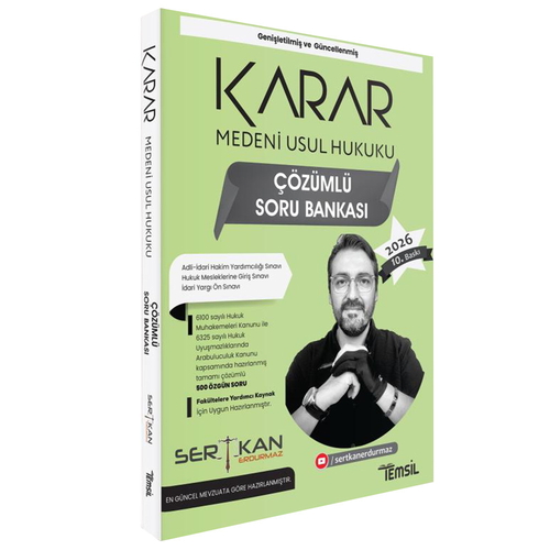 KARAR Medeni Usul Hukuku Soru Bankası Temsil Kitap Yayınları 2026