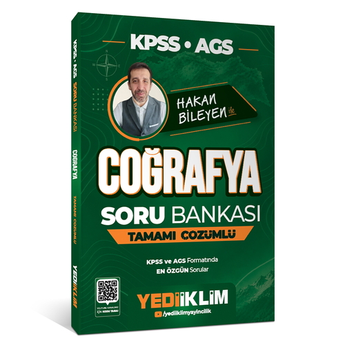 KPSS AGS Coğrafya Tamamı Çözümlü Soru Bankası Hakan Bileyen Yediiklim Yayınları 2027