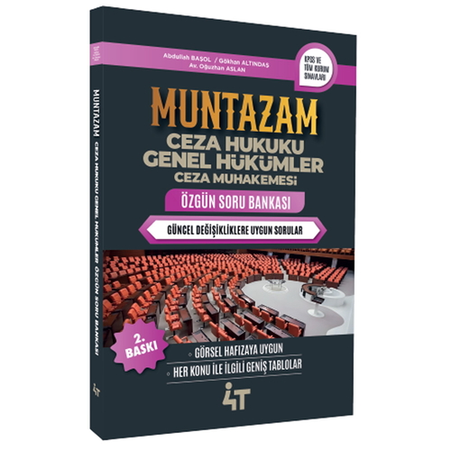 Muntazam Ceza Hukuku Genel Hükümler Ceza Muhakemesi Özgün Soru Bankası 4T Yayınları 2025