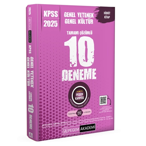 KPSS Genel Yetenek Genel Kültür 10 Deneme Pegem Akademi Yayınları 2025