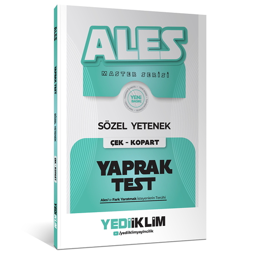 ALES Sözel Yetenek Çek Kopart Yaprak Test Yediiklim Yayınları 2027