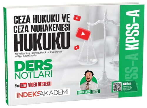 KPSS A Grubu Ceza Hukuku ve Ceza Muhakemesi Hukuku Video Ders Notları İndeks Akademi Yayınları 2026