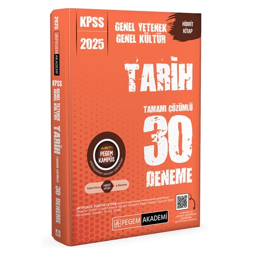 KPSS Genel Kültür Genel Yetenek Tarih 30 Deneme Pegem Akademi Yayınları 2025