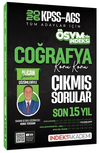 KPSS MEB AGS Coğrafya ÖSYM\'nin İndeksi Çıkmış Sorular Son 15 Yıl İndeks Akademi Yayınları 2026