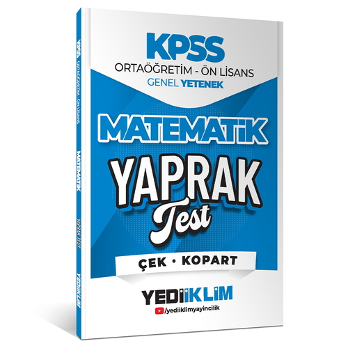 KPSS Ortaöğretim Ön Lisans Genel Yetenek Matematik Çek Kopart Yaprak Test Yediiklim Yayınları 2026