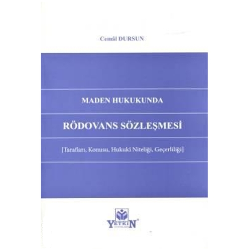 Maden Hukukunda Rödovans Sözleşmesi - Cemal Dursun