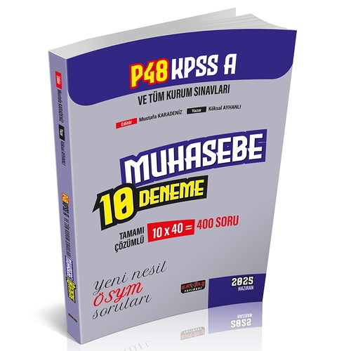 P48 KPSS A Grubu Muhasebe 10 Deneme Tamamı Çözümlü Savaş Yayınları 2025