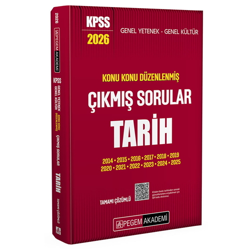 KPSS Genel Yetenek Genel Kültür Tarih Konu Konu Düzenlenmiş Çıkmış Sorular Pegem Akademi Yayınları 2026