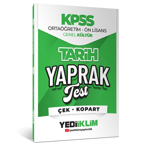 KPSS Ortaöğretim Ön Lisans Genel Kültür Tarih Çek Kopart Yaprak Test Yediiklim Yayınları 2026