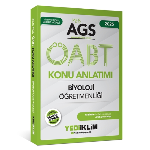 MEB AGS ÖABT Biyoloji Öğretmenliği Konu Anlatımı Yediiklim Yayınları 2025