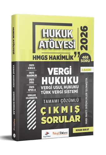Hukuk Atölyesi HMGS Hakimlik Vergi Hukuku Çıkmış Sorular Dizgi Kitap Yayınları 2026