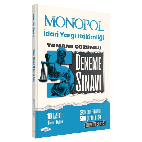 İdari Yargı Hakimliği Tamamı Çözümlü 5 Deneme Monopol Yayınları 2025