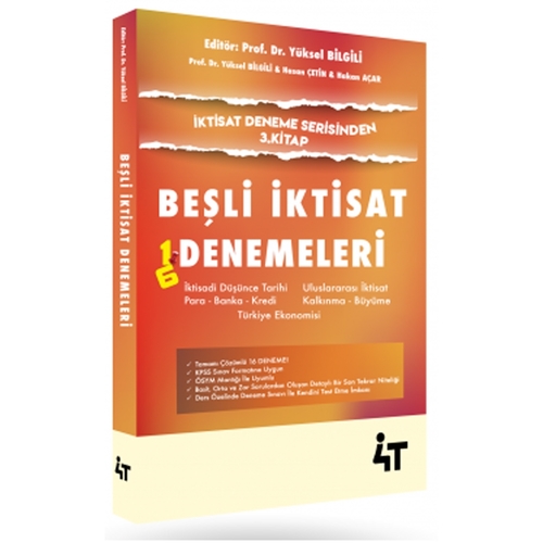 KPSS A Grubu Beşli İktisat Denemeleri 4T Yayınları 2020