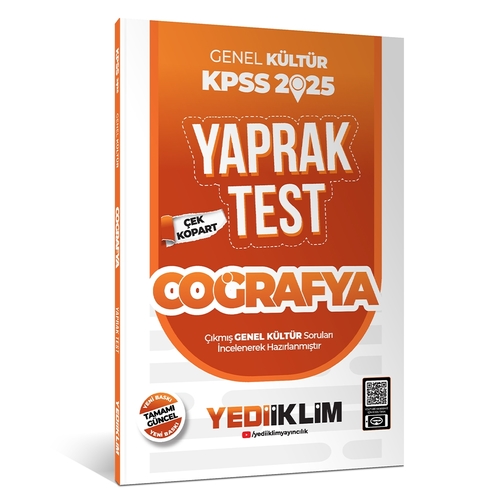 KPSS Genel Kültür Coğrafya Çek Kopart Yaprak Test Yediiklim Yayınları 2025