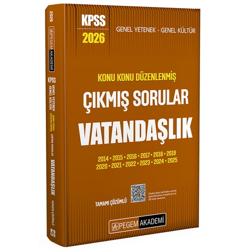 KPSS Genel Yetenek Genel Kültür Vatandaşlık Konu Konu Düzenlenmiş Çıkmış Sorular Pegem Akademi Yayınları 2026