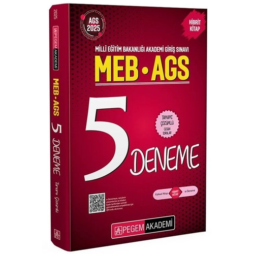MEB AGS Tamamı Çözümlü 5 Deneme Pegem Akademi Yayınları 2025