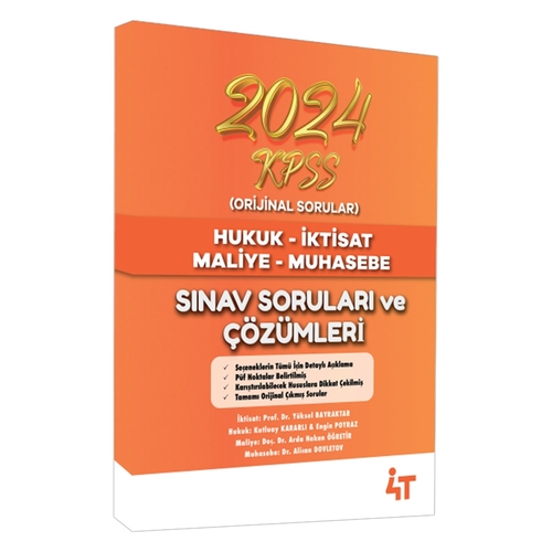 2024 KPSS A Grubu Orjinal Çıkmış Sorular 4T Yayınları 2025