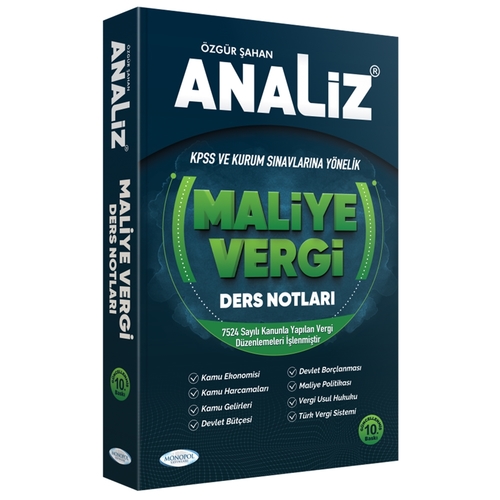 Analiz KPSS A Grubu Maliye Vergi Ders Notları Monopol Yayınları 2024