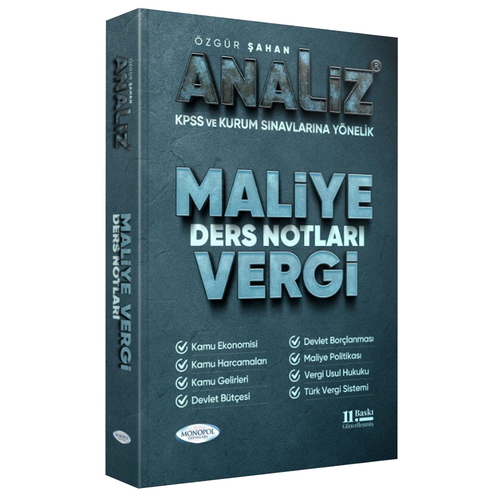 Analiz KPSS A Grubu Maliye Vergi Ders Notları Monopol Yayınları 2026
