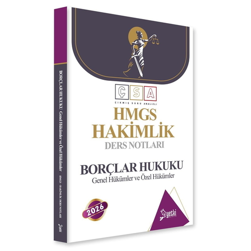 ÇSA HMGS Hakimlik Ders Notları Borçlar Hukuku Genel ve Özel Hükümler Yetki Yayınları 2026