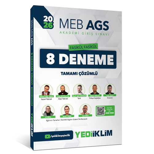MEB AGS Fasikül Fasikül 8 Deneme Tamamı Çözümlü Yediiklim Yayınları 2026