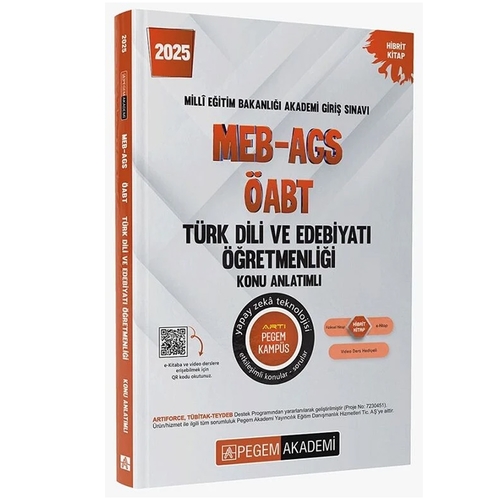 ÖABT Türk Dili ve Edebiyatı Öğretmenliği Konu Anlatımlı Pegem Akademi Yayınları 2025