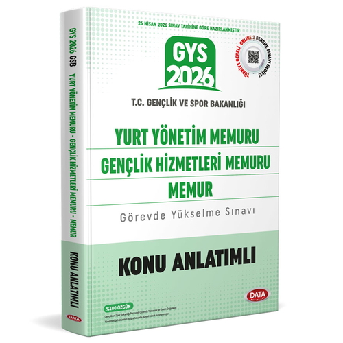 T.C. Gençlik ve Spor Bakanlığı Yurt Yönetim Memuru Gençlik Hizmetleri Memuru Memur GYS Sınavı Konu Anlatımlı Data Yayınları 2026