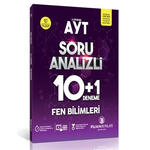 AYT Fen Bilimleri Soru Analizli 10+1 Deneme Puan Yayınları