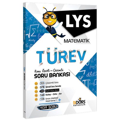 LYS Matematik Türev Konu Özetli Çözümlü Soru Bankası BiDers Yayınları