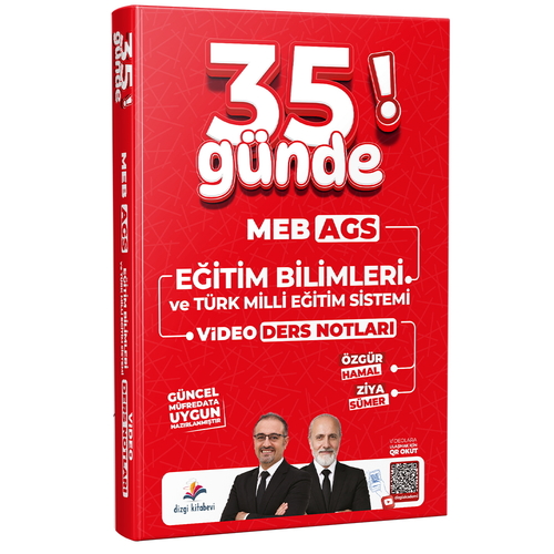 MEB AGS 35 Günde Eğitim Bilimleri ve Türk Milli Eğitim Sistemi Video Ders  Notları Dizgi Kitap Yayınları 2026
