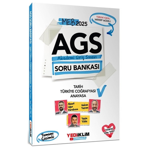 MEB AGS Tarih Türkiye Coğrafyası ve Anayasa Soru Bankası Yediiklim Yayınları 2025