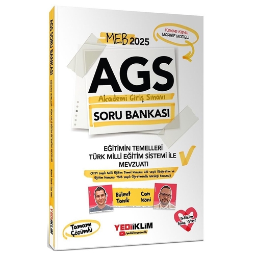 MEB AGS Eğitimin Temelleri Türk Milli Eğitim Sistemi ile Mevzuatı Soru Bankası Yediiklim Yayınları 2025