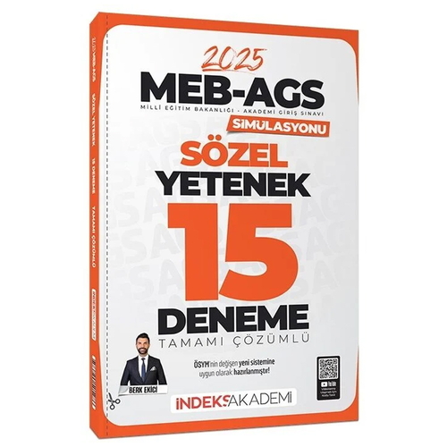MEB AGS Simülasyonu Sözel Yetenek 15 Deneme Çözümlü İndeks Akademi Yayınları 2025