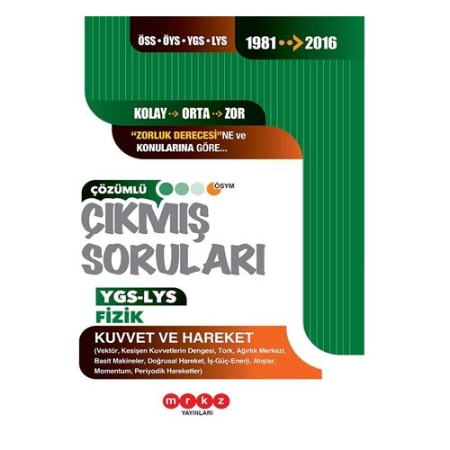 YGS LYS Fizik Kuvvet ve Hareket Çözümlü Çıkmış Sorular 1981-2016 Merkez Yayınları