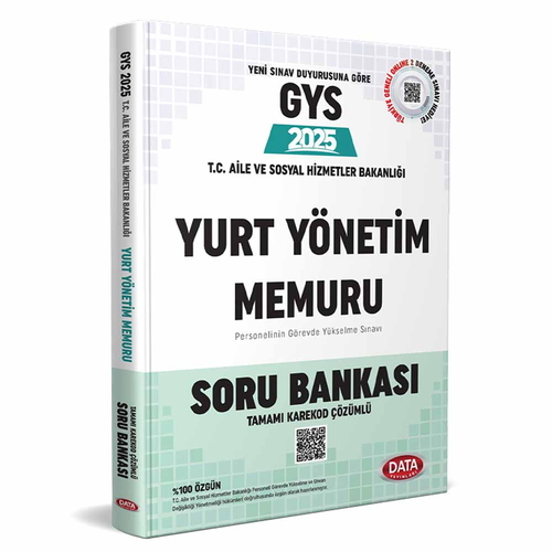 GYS T.C. Aile ve Sosyal Hizmetler Bakanlığı Yurt Yönetim Memuru Soru Bankası Data Yayınları 2025