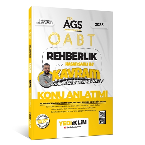 MEB AGS ÖABT Rehberlik Kavram Zihin Haritaları ve Özet Konu Anlatımı Yediiklim Yayınları 2025