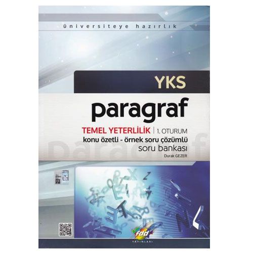 YKS Paragraf Soru Bankası Temel Yeterlilik 1. Oturum - Fdd Yayınları