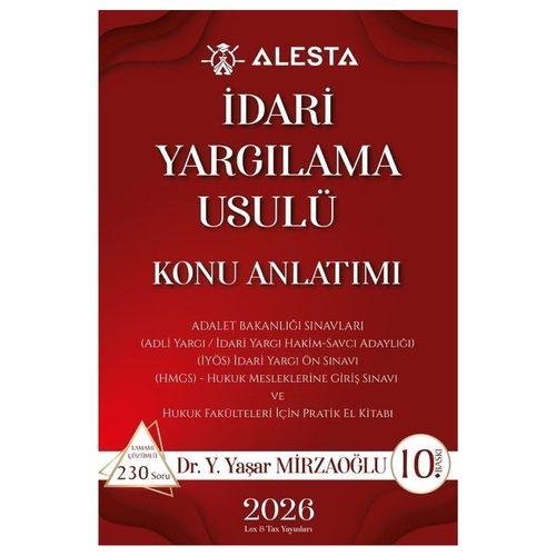 ALESTA İdari Yargılama Usulü Hukuku Konu Anlatımlı Lex-Tax Yayınları 2026