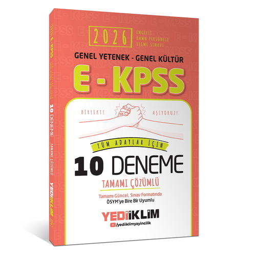 EKPSS Tüm Adaylar İçin Tamamı Çözümlü 10 Deneme Yediiklim Yayınları 2026