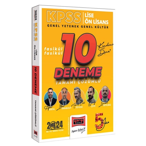 KPSS Lise Ön Lisans GYGK Tüm Dersler Tamamı Çözümlü 10 Deneme Yargı Yayınları 2024